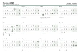 Erste Seite: Jahreskalender, A4 Querformat, 1 Seite (ca. 64 KB)