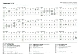 Pratinjau Kalender 1 halaman (A4 lanskap)
