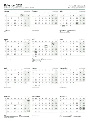 Erste Seite: Jahreskalender, A4 Hochformat, 1 Seite (ca. 64 KB)