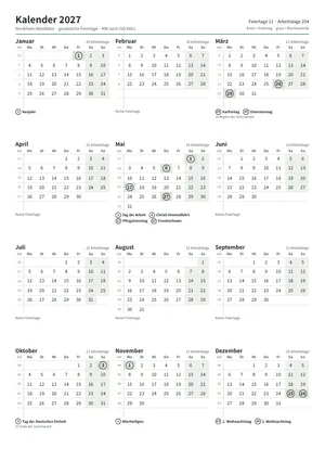 Erste Seite: Jahreskalender, A4 Hochformat, 1 Seite (ca. 65 KB)