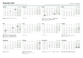 Erste Seite: Jahreskalender, A4 Querformat, 1 Seite (ca. 131 KB)