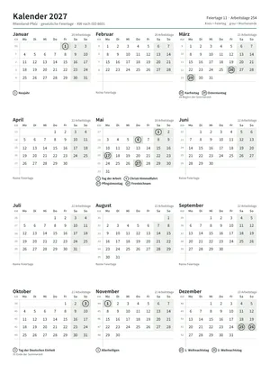 Erste Seite: Jahreskalender, A4 Hochformat, 1 Seite (ca. 65 KB)