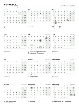 Erste Seite: Jahreskalender, A4 Hochformat, 1 Seite (ca. 66 KB)