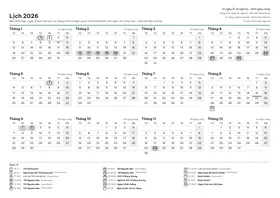 Xem trước: Lịch năm 1 trang (A4 ngang)