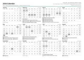 First page of the year calendar, A4 landscape (A4 landscape · 1 page · about 97 KB)