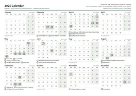 First page of the year calendar, A4 landscape (A4 landscape · 1 page · about 78 KB)