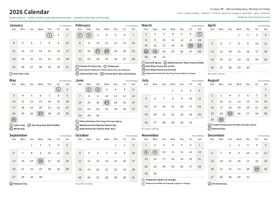 First page of the year calendar, A4 landscape (A4 landscape · 1 page · about 88 KB)