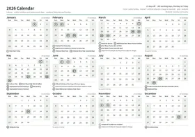 First page of the year calendar, A4 landscape (A4 landscape · 1 page · about 93 KB)
