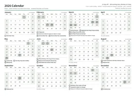 First page of the year calendar, A4 landscape (A4 landscape · 1 page · about 92 KB)