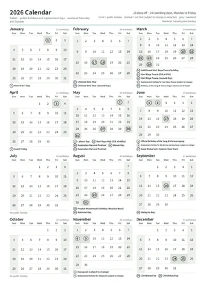 First page of the year calendar, A4 portrait (A4 portrait · 1 page · about 92 KB)