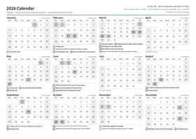 First page of the year calendar, A4 landscape (A4 landscape · 1 page · about 97 KB)