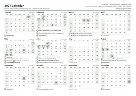 First page of the year calendar, A4 landscape (A4 landscape · 1 page · about 103 KB)