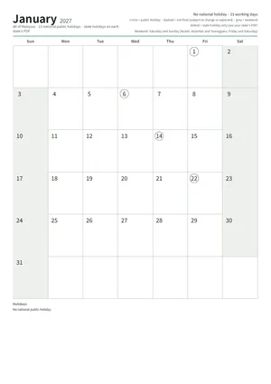 First page of the monthly calendar, A4 (12 pages) (A4 portrait · 12 pages · about 270 KB)