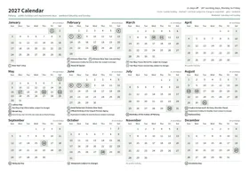First page of the year calendar, A4 landscape (A4 landscape · 1 page · about 98 KB)