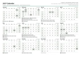 First page of the year calendar, A4 landscape (A4 landscape · 1 page · about 98 KB)