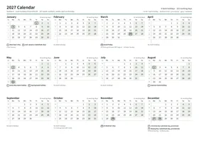 First page of the year planner, A4 landscape (A4 landscape · 1 page · about 71 KB)