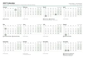 First page of the year planner, A4 landscape (A4 landscape · 1 page · about 63 KB)