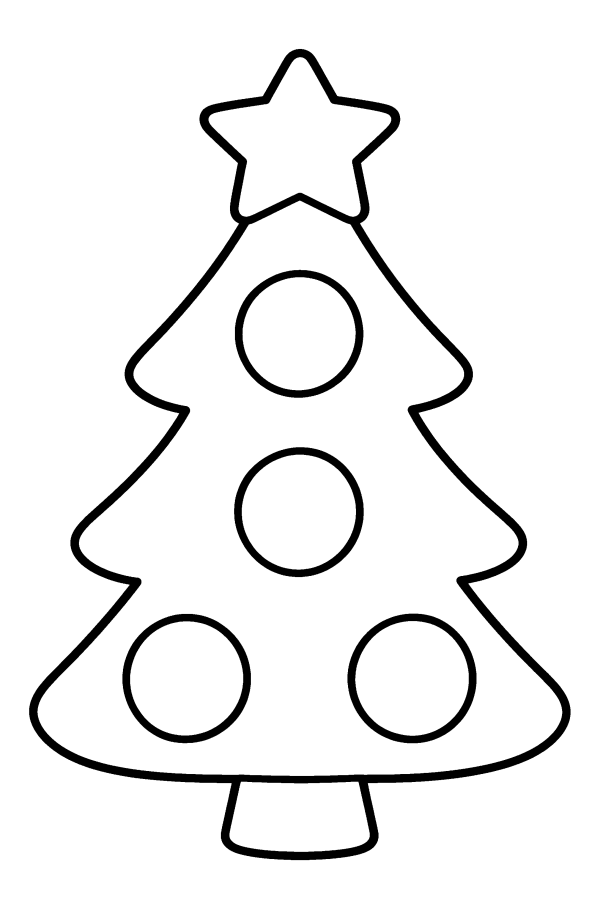 Disegno di Natale da colorare: un albero di Natale da ritagliare
