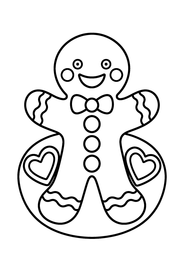 Disegno di Natale da colorare: un omino di pan di zenzero