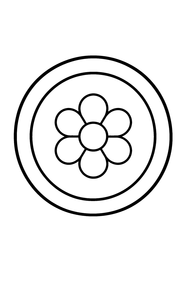 Kleurplaat mandala: een mandala van grote cirkels en brede blaadjes