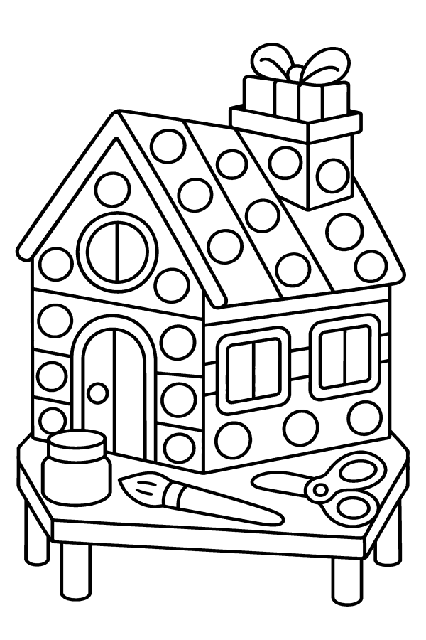 Kleurplaat Sinterklaas: een zelfgemaakte surprise in de vorm van een huisje