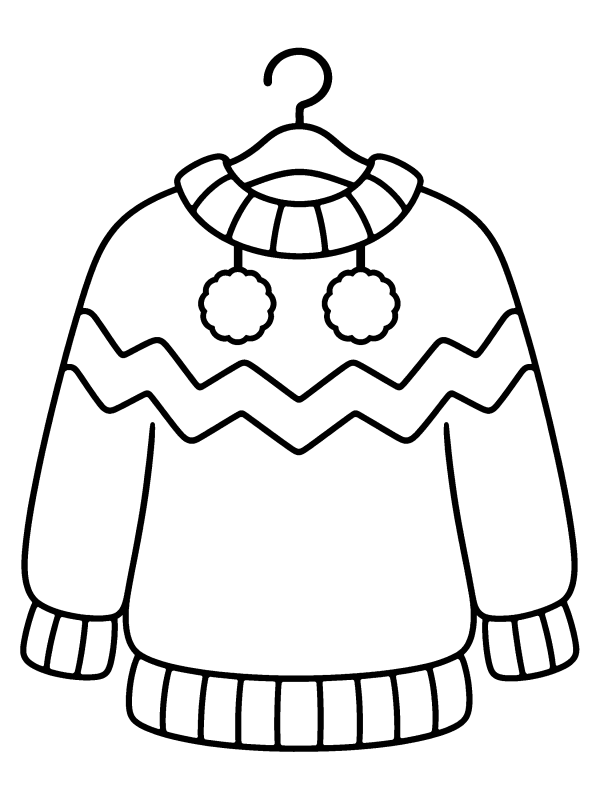 Cozy Christmas coloring page: a blank ugly Christmas sweater to design yourself